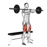 Barbell bench front squat animation