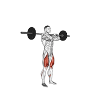 Barbell clean-grip front squat animation