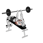 Barbell decline bent arm pullover animation
