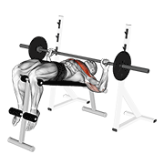 Barbell decline wide-grip press animation