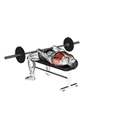 Barbell front raise and pullover animation