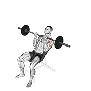 Barbell incline reverse-grip press animation