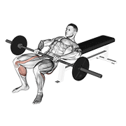 Barbell lying lifting (on hip) animation