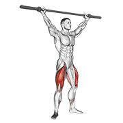 Barbell overhead squat animation
