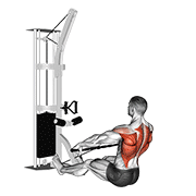Cable floor seated wide-grip row animation