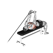 Cable lying extension pullover (with rope attachment) animation