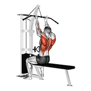 Cable reverse-grip straight back seated high row animation