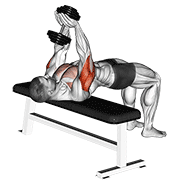 Dumbbell close-grip press animation