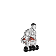 Dumbbell deadlift animation
