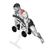 Dumbbell decline shrug animation