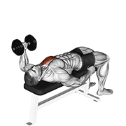 Dumbbell lying one arm press v. 2 animation