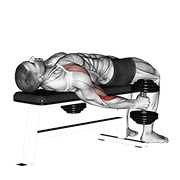 Dumbbell lying supine curl animation