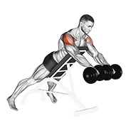 Dumbbell rotation reverse fly animation
