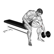 Dumbbell seated one arm rotate animation