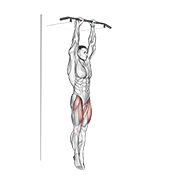 Hanging straight leg raise animation