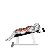 Incline leg hip raise (leg straight) animation