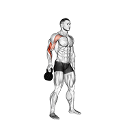 Kettlebell bottoms up clean from the hang position animation