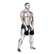 Kettlebell double alternating hang clean animation