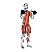 Kettlebell double jerk animation