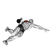Kettlebell extended range one arm press on floor animation