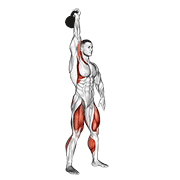 Kettlebell one arm jerk animation
