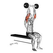 Olympic barbell triceps extension animation
