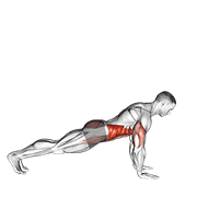 Push-up to side plank animation