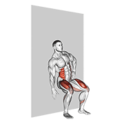 Seated side crunch (wall) animation