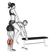 Weighted donkey calf raise animation