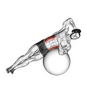 Weighted side bend (on stability ball) animation