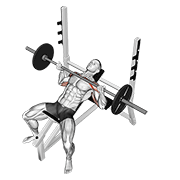 Barbell reverse grip incline bench press animation