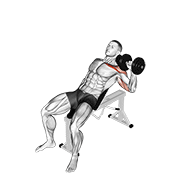 Dumbbell incline one arm press animation