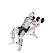 Dumbbell one arm incline chest press animation