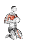 Medicine ball chest push single response animation