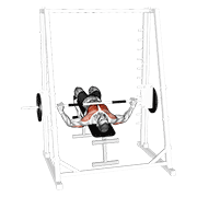 Smith wide grip decline bench press animation