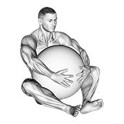 Exercise ball hug animation