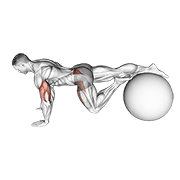 Exercise ball one leg prone lower body rotation animation