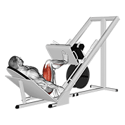 Sled 45 degrees one leg press animation
