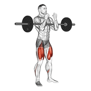 Barbell full zercher squat animation