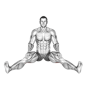 Seated wide angle pose sequence animation