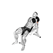 Dumbbell incline one arm hammer press animation