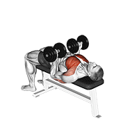 Dumbbell reverse bench press animation