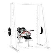 Smith machine reverse decline close grip bench press animation