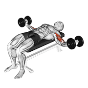 Dumbbell lying wide curl animation