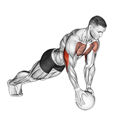Medicine ball close grip push up animation