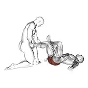 Assisted lying gluteus and piriformis stretch animation