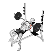 Barbell incline close grip bench press animation
