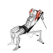 Cable rope incline tricep extension animation