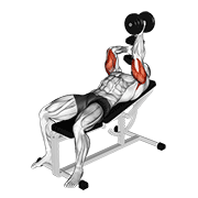 Dumbbell lying alternate extension animation