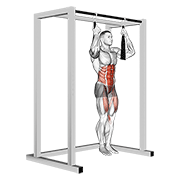 Arm slingers hanging straight legs animation